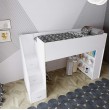 Cubby House Bunk Bed With Open Shelves and Easy Climb Steps